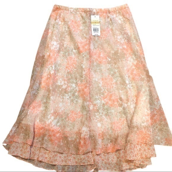 NWT Kim Rogers Pink Floral Milkmaid Cottagecore Skirt - Picture 1 of 4